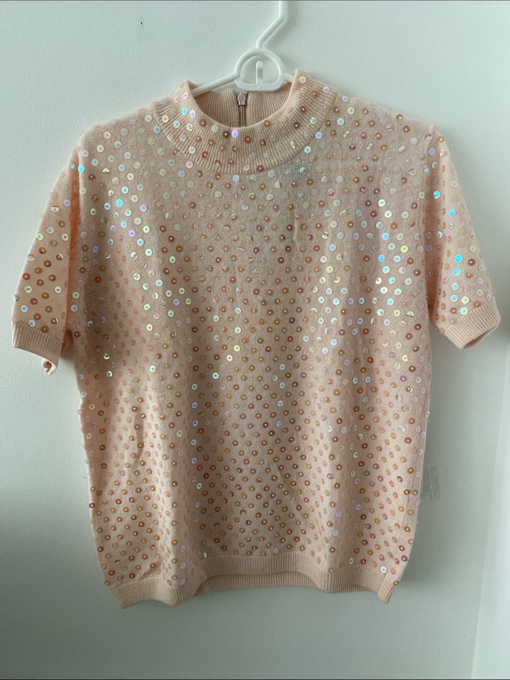 Nina Patrick Sequin-Embellished Short Sleeve Top